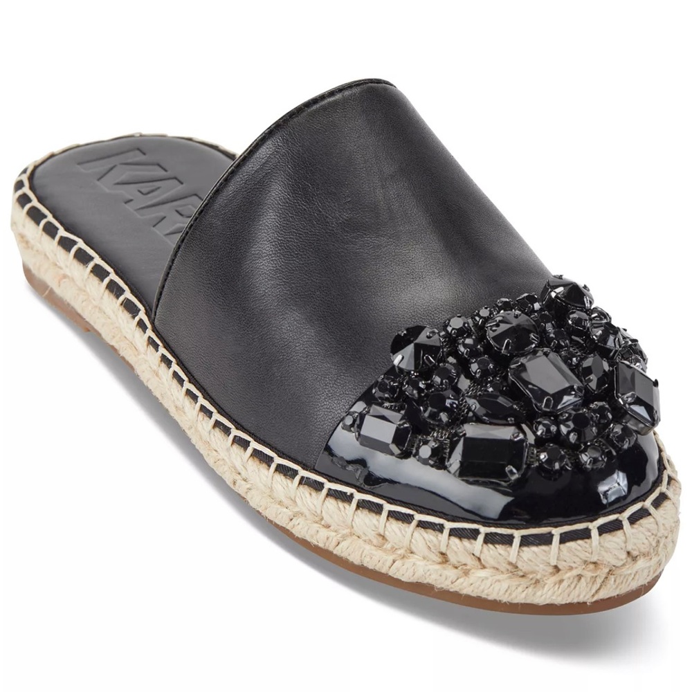 KARL LAGERFELD PARIS
Women Maxwell Rhinestone Espadrille Platform Slide …
